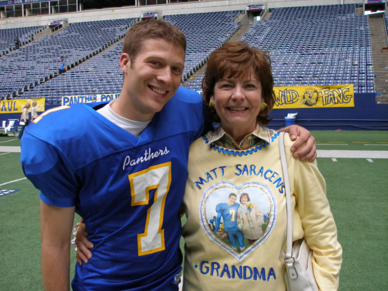 On the set of FRIDAY NIGHT LIGHTS with actor Zach Gilford.