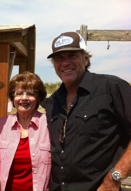 On the set of LONGMIRE with actor Robert Taylor.