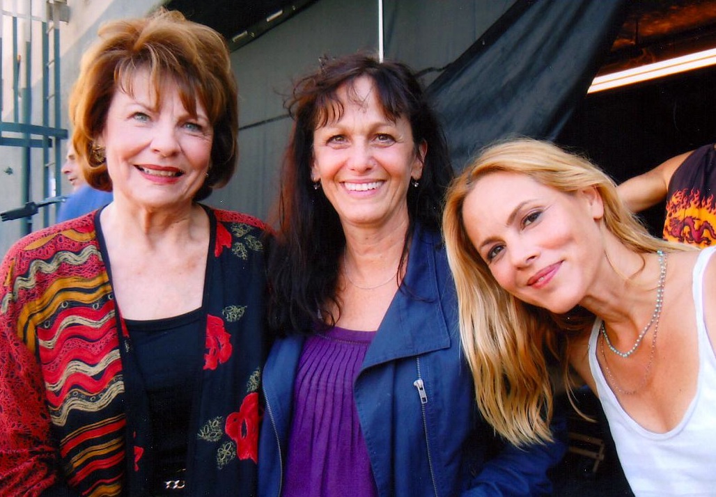 On the set of PRIME SUSPECT with producer Nan Bernstein and actor Maria Bello.