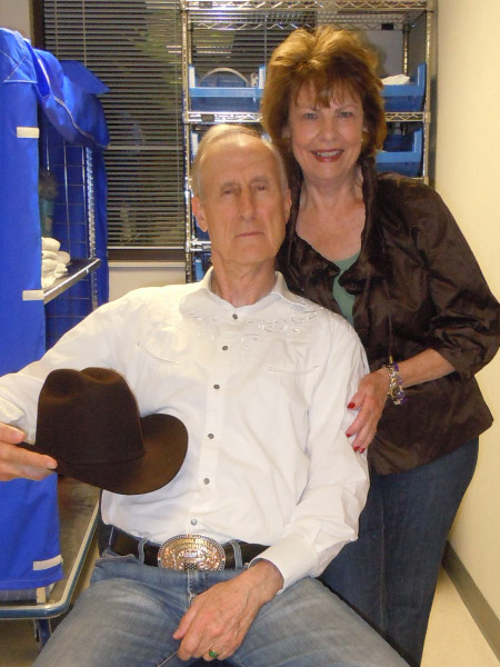 On the set of COWGIRLS 'N ANGELS with actor James Cromwell.