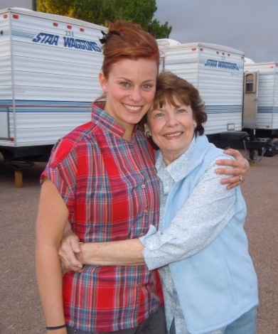 On the set of LONGMIRE with actor Cassidy Freeman.