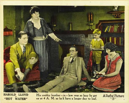 Josephine Crowell, Harold Lloyd, Mickey McBan, Jobyna Ralston and Charles Stevenson in Hot Water (1924)