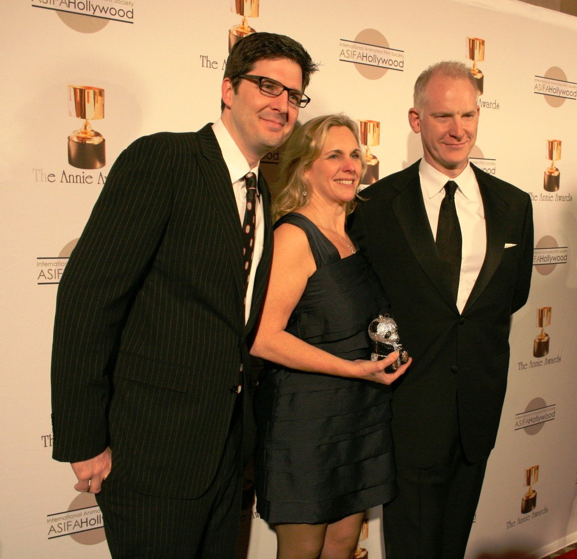 Melissa Cobb, Mark Osborne and John Stevenson at event of Kung Fu Panda (2008)