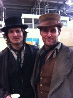 Tom Weston-Jones and Patrick Stevenson on the set of Copper