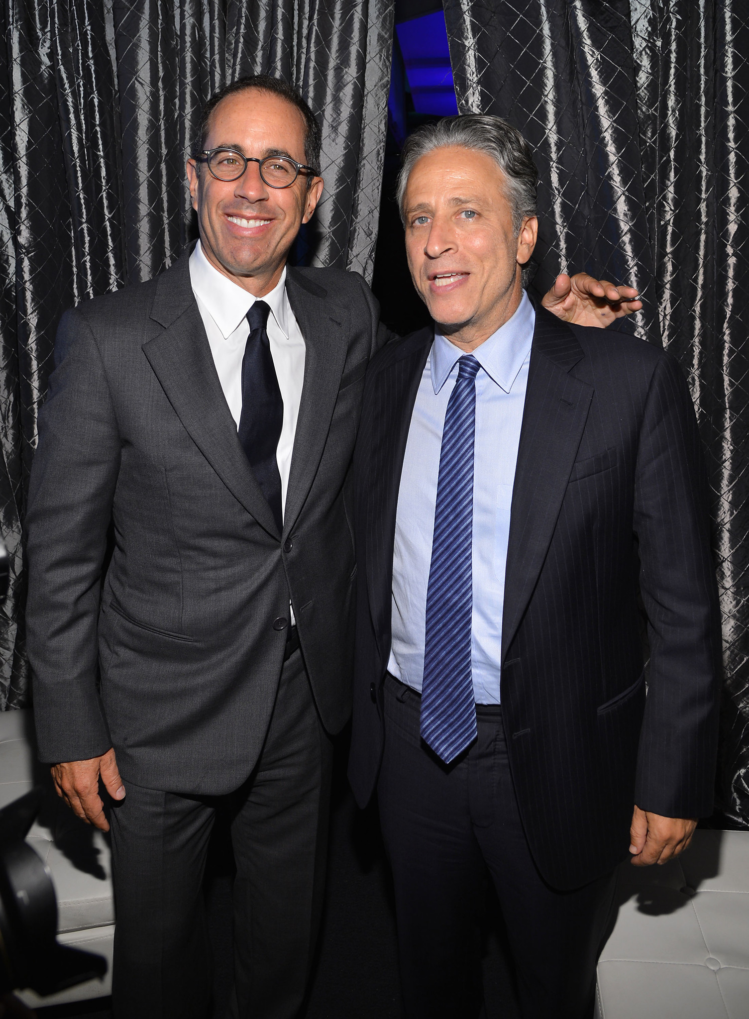 Jerry Seinfeld and Jon Stewart