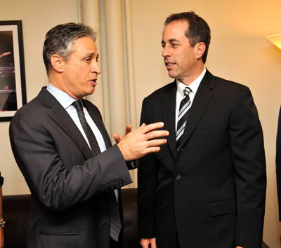 Jerry Seinfeld and Jon Stewart