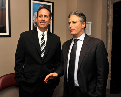 Jerry Seinfeld and Jon Stewart