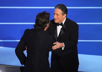 Javier Bardem and Jon Stewart at event of The 80th Annual Academy Awards (2008)