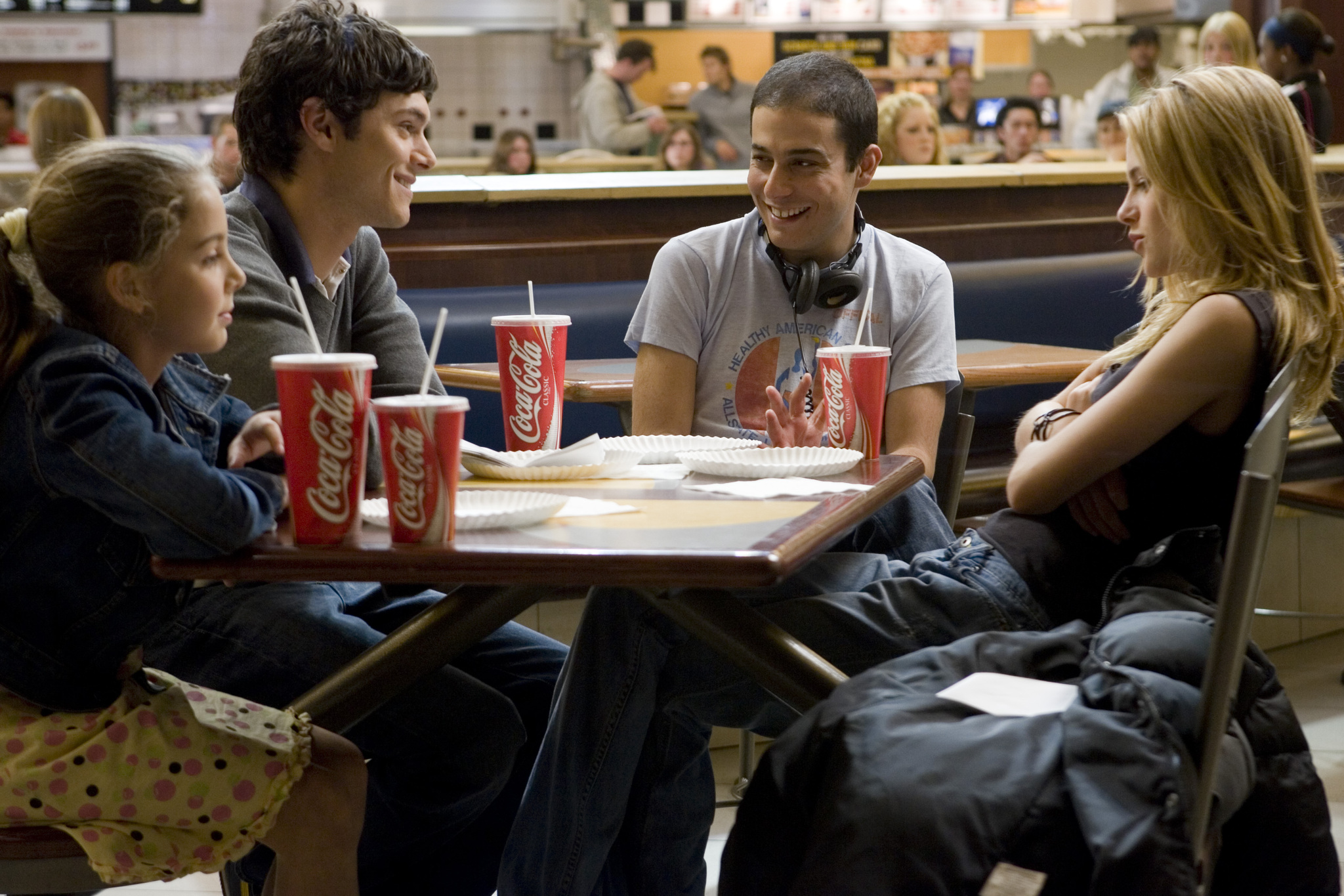 Still of Adam Brody, Kristen Stewart and Makenzie Vega in In the Land of Women (2007)