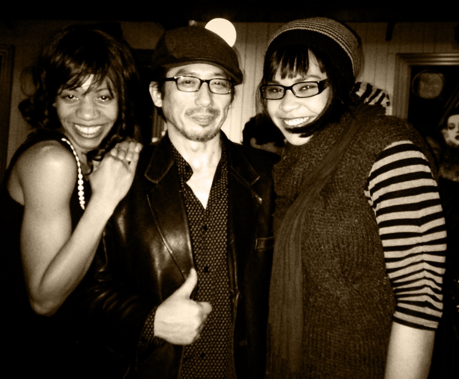 Helix (TV series) wrap party with Hiroyuki Sanada and Tamara Brown. Dec. 12th, 2013