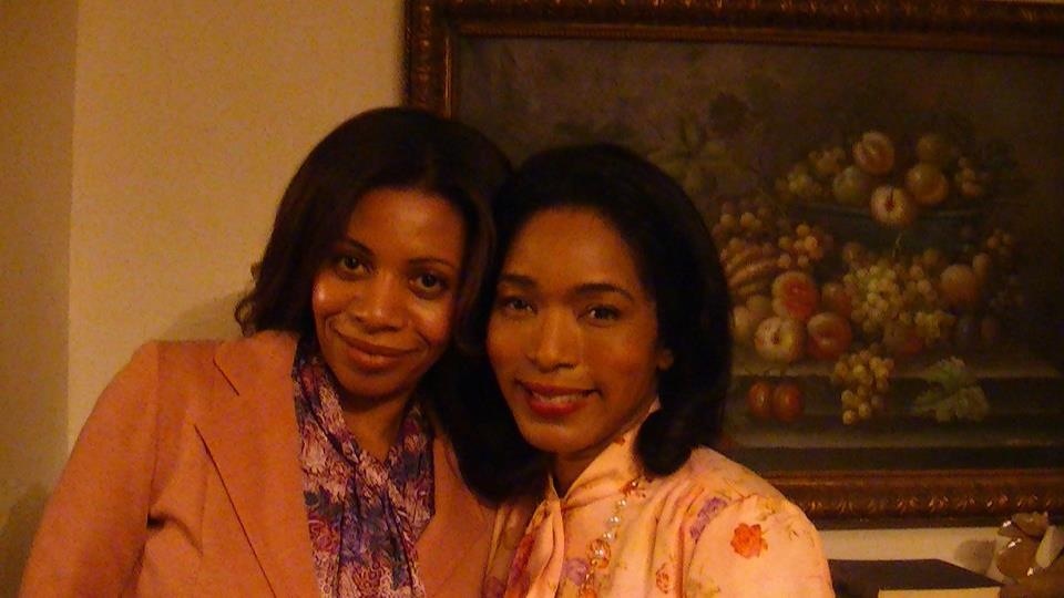 On the set of 'Betty and Coretta' with Angela Bassett (2012)