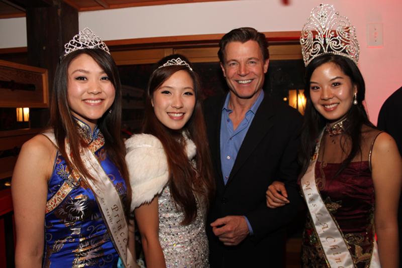 Brett Stimely supports the UNICEF Chinese Children's Initiative with 2014 Miss Los Angeles Chinatown Queen and her two court members 3rd Princess Qian Ru Jiang and Miss Friendship Becky Lam The Spring Wing-Ding Party at Shan Beverly Hills (3-20-2014)