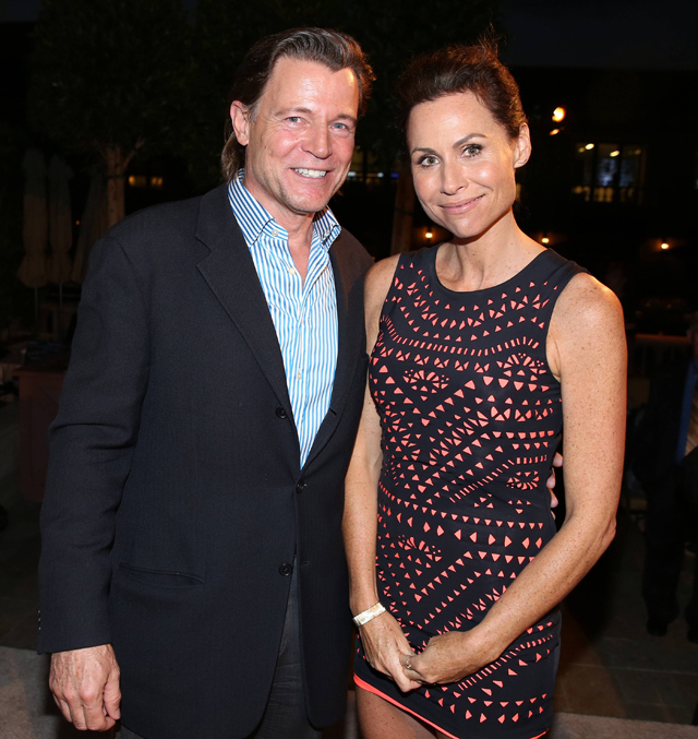 Brett Stimely and Minnie Driver attend the Television Academy's 66th Emmy Awards Performers Peer Group Celebration (7-28-2014)