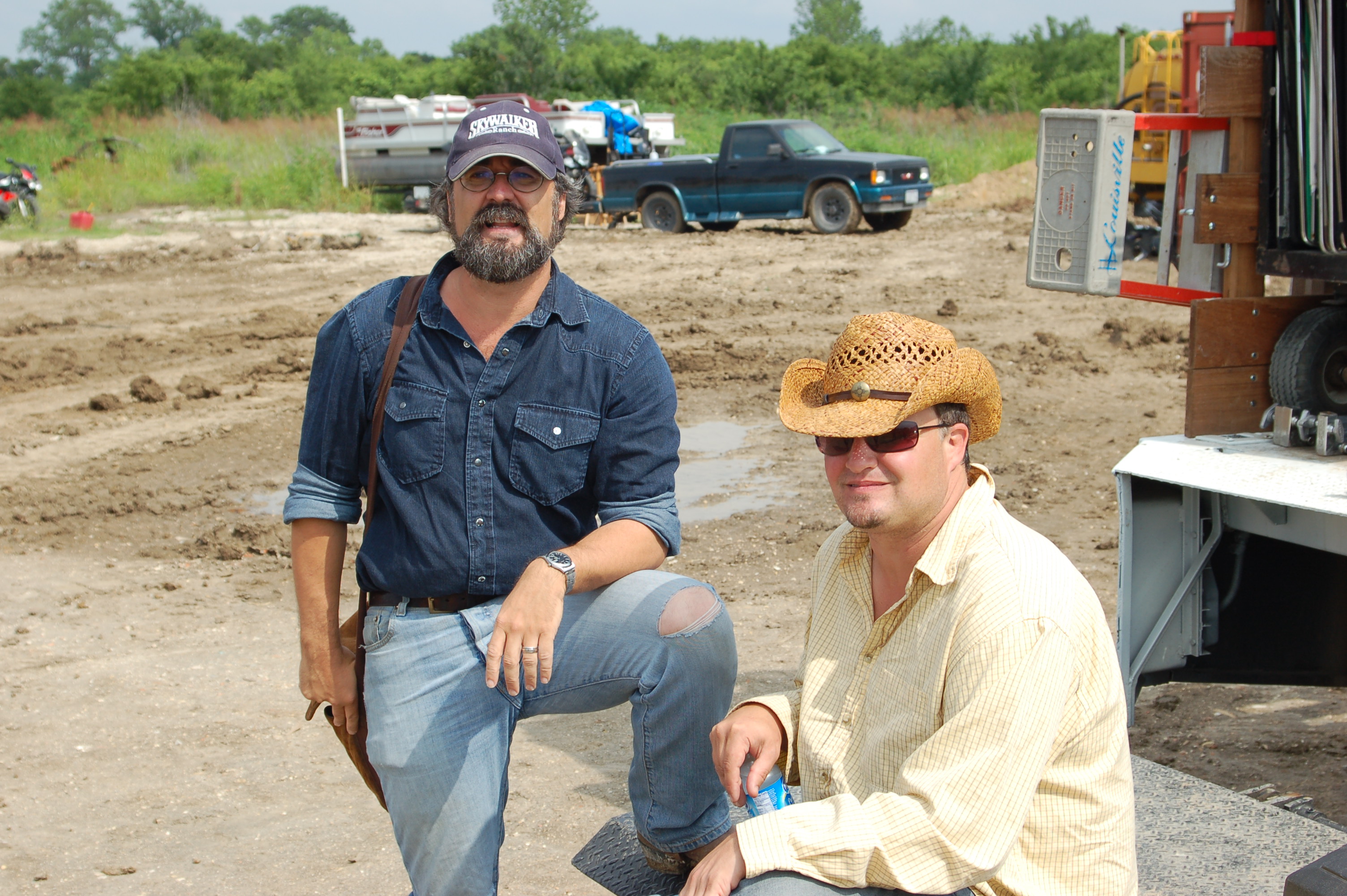 Writer-producer Michael Stokes and director Scott Ziehl on the location of EXIT SPEED.