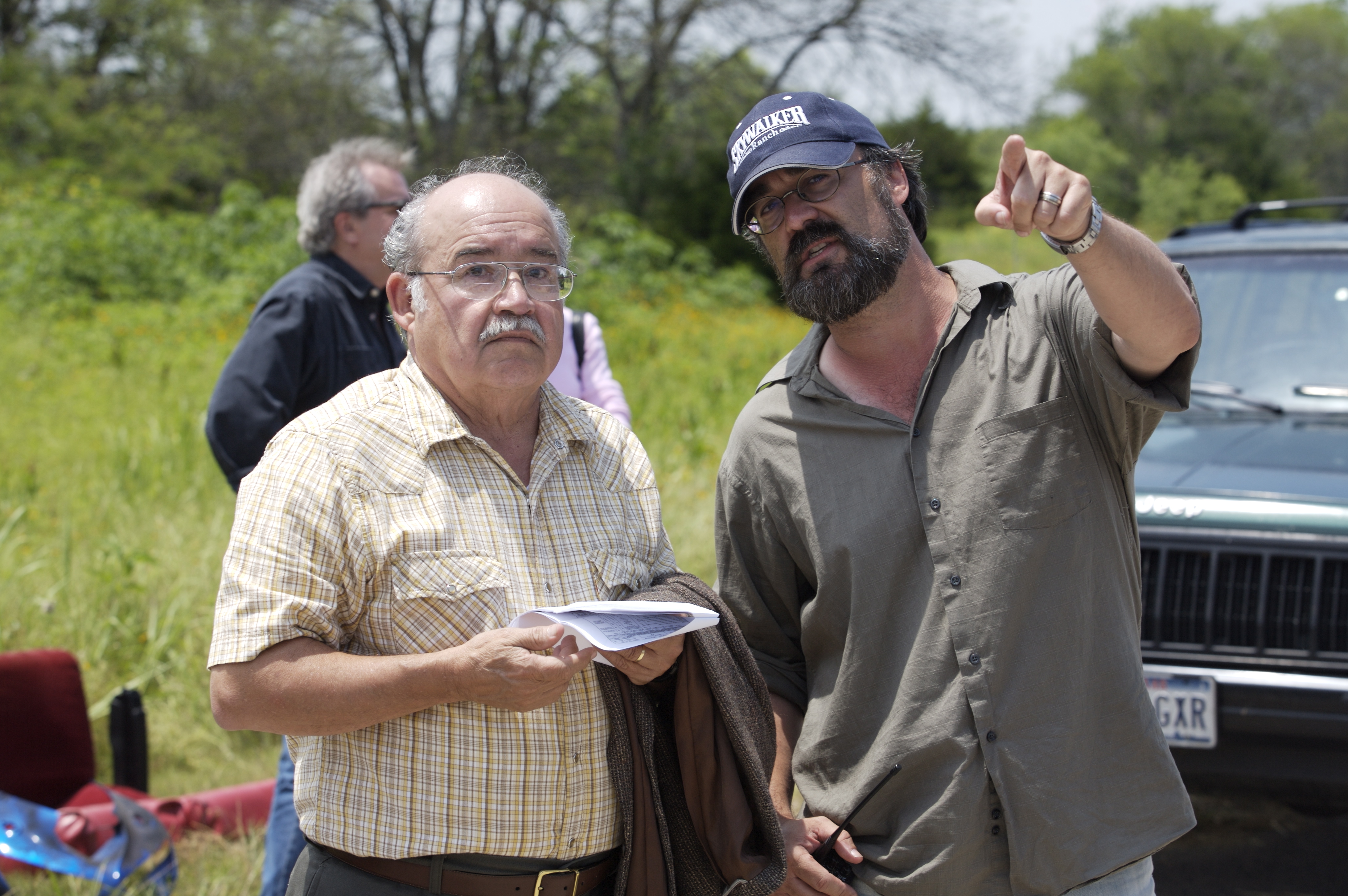 Actor Everett Sifuentes and writer-producer Michael Stokes on the location of EXIT SPEED.