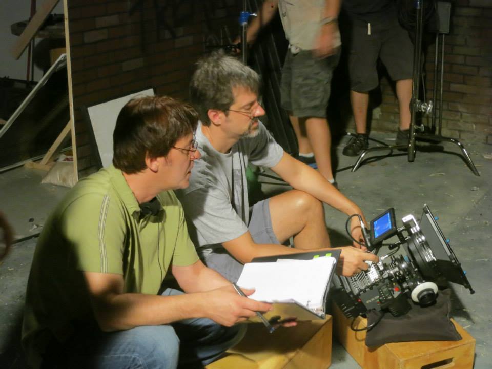 Jeff Stolhand and Zane Rutledge on the set of Rain