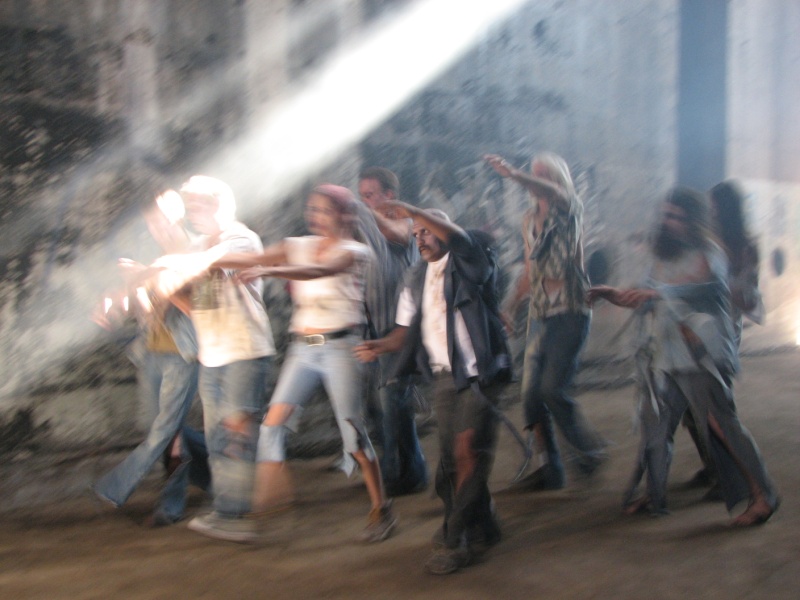 Horde of Zombies on the set of 