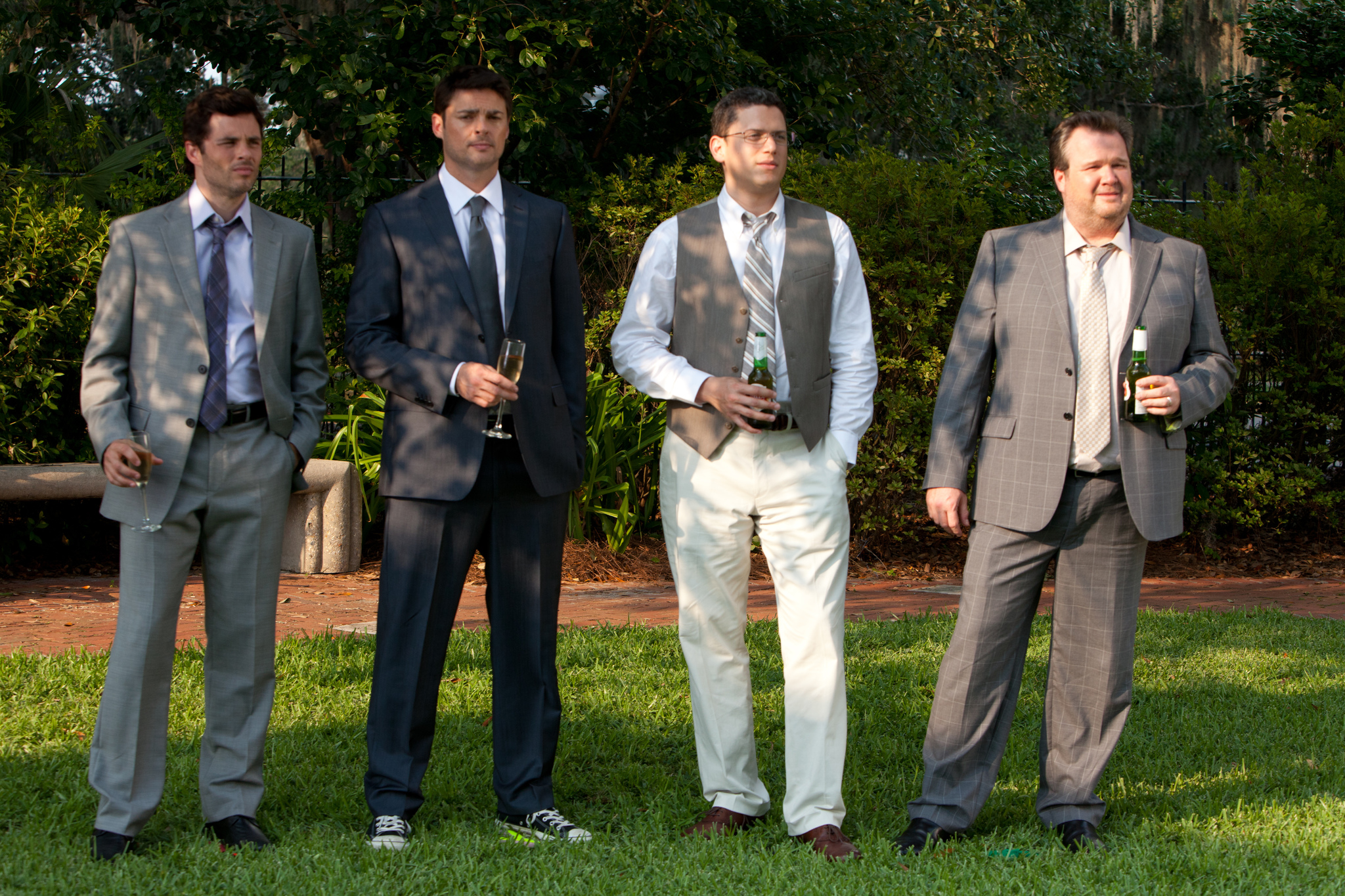 Still of James Marsden, Wentworth Miller, Eric Stonestreet and Karl Urban in Loftas (2014)