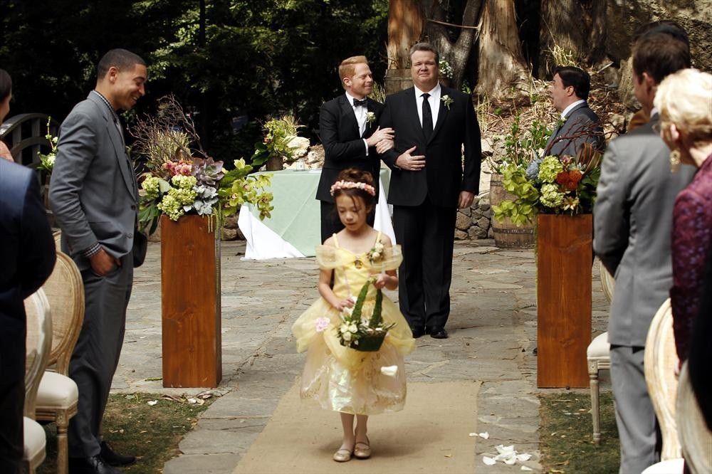 Still of Nathan Lane, Jesse Tyler Ferguson, Eric Stonestreet and Aubrey Anderson-Emmons in Moderni seima (2009)