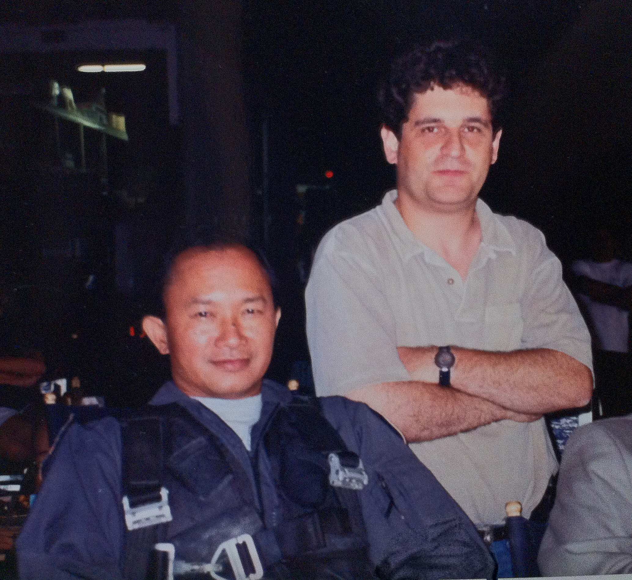 Director John Woo and VFX Supervisor Jacques Stroweis on the set of 
