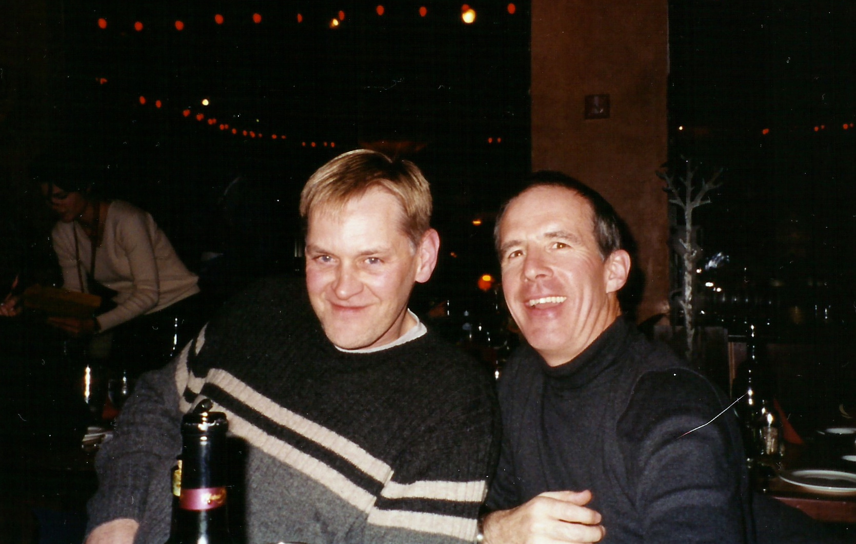 Alexander Stuart with lifelong friend and agent Charles Walker at the Sundance Film Festival, with The War Zone in January 1999.