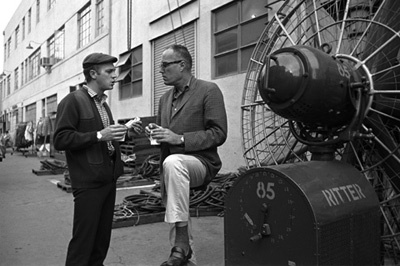 Steve McQueen and John Sturges on the Goldwyn Studio lot in Hollywood, CA