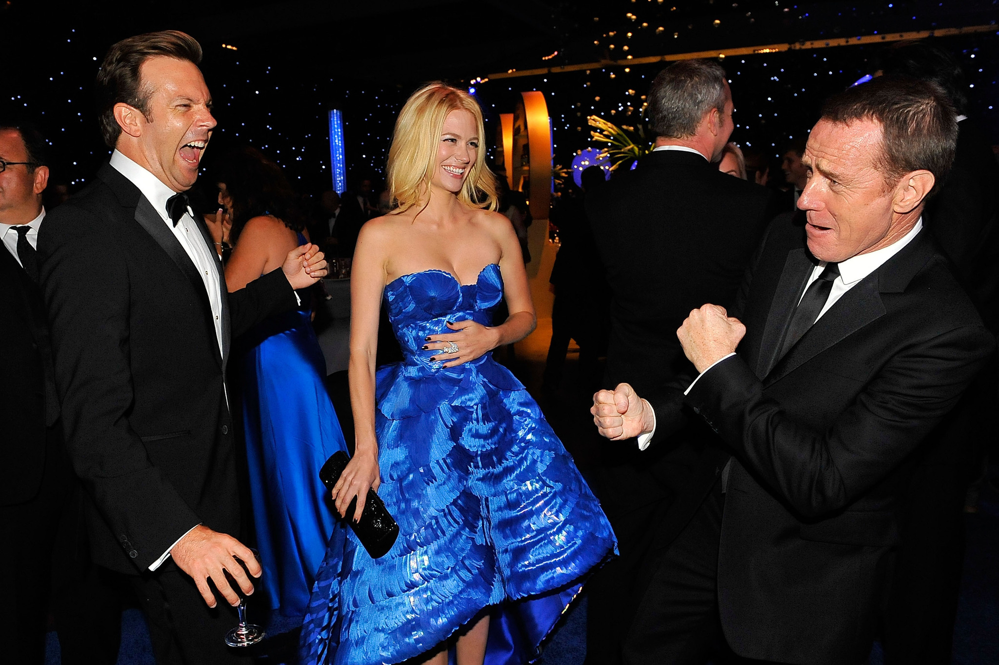 January Jones, Bryan Cranston and Jason Sudeikis