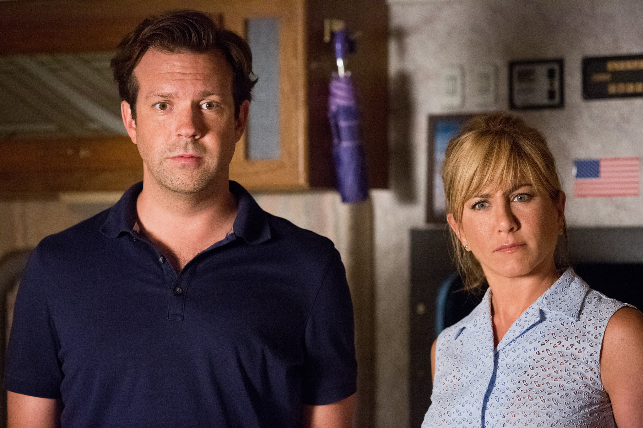 Still of Jennifer Aniston and Jason Sudeikis in Labas, mes Mileriai (2013)