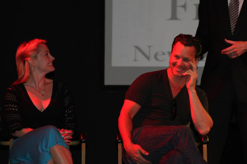 Natalie Sutherland with Director Marcos De La Cruz. Q & A at the NY/LA International Film Festival.