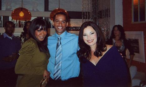 With Tichina Arnold and Fran Drescher on the set of Happily Divorced
