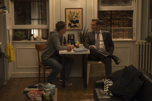 Still of Gabriel Macht and Patrick J. Adams in Suits (2011)