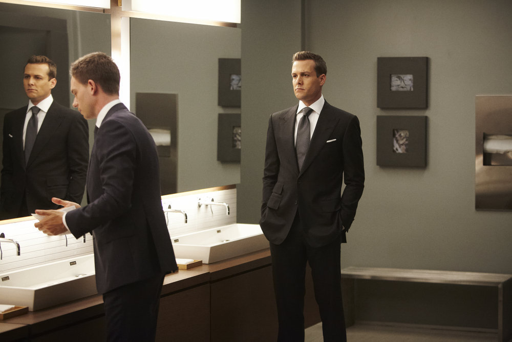 Still of Gabriel Macht, Michael Ross, Ian Watson and Patrick J. Adams in Suits (2011)