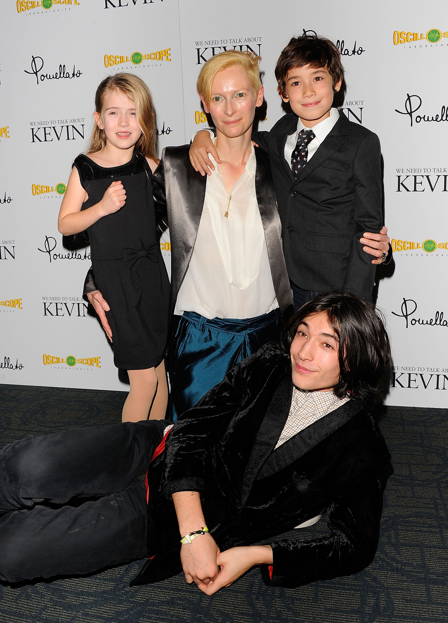 Tilda Swinton, Ezra Miller, Ashley Gerasimovich and Jasper Newell at event of We Need to Talk About Kevin (2011)