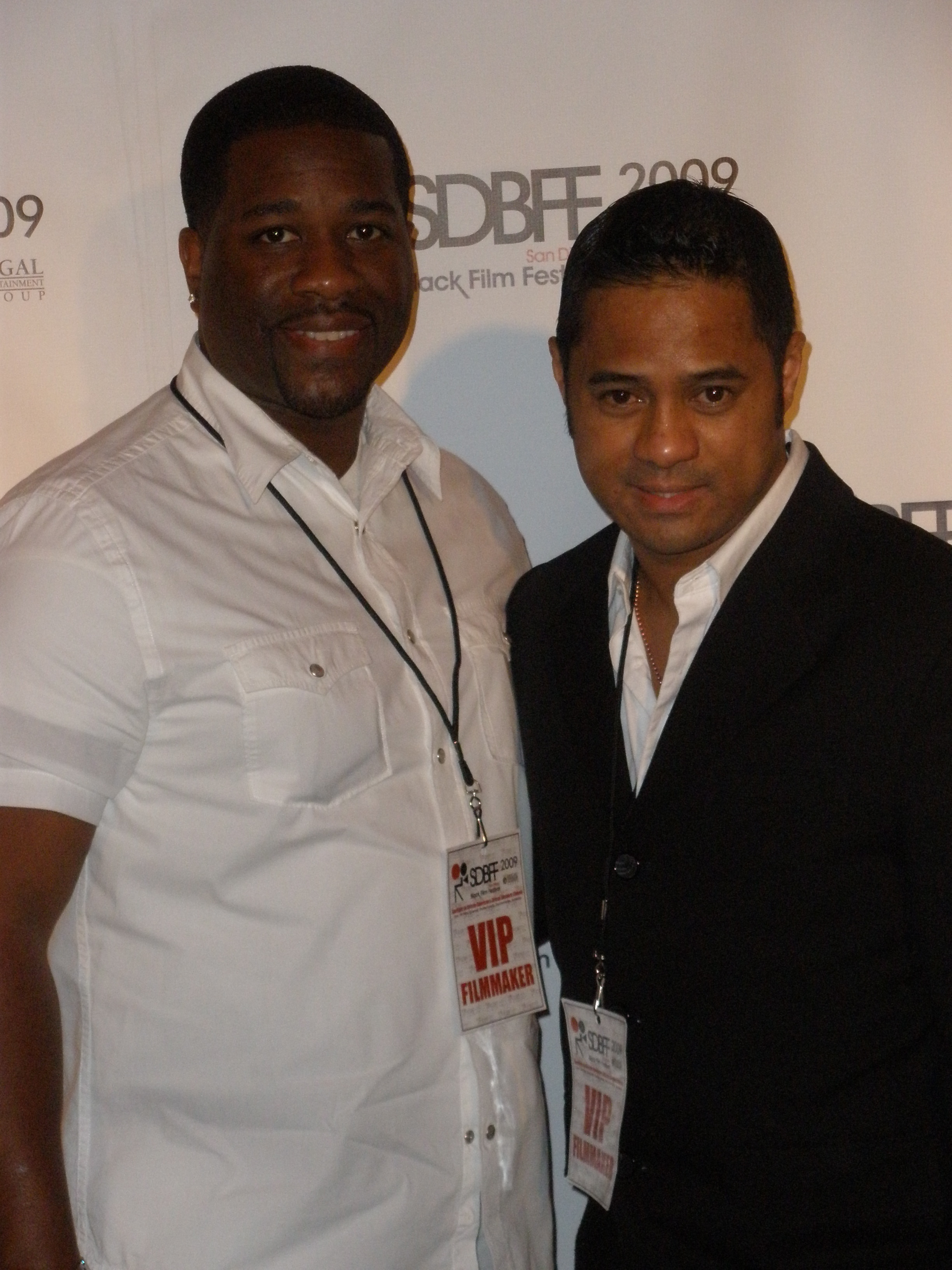 Omega Kayne and Tyrone Tann attending the San Diego Black Film Festival.