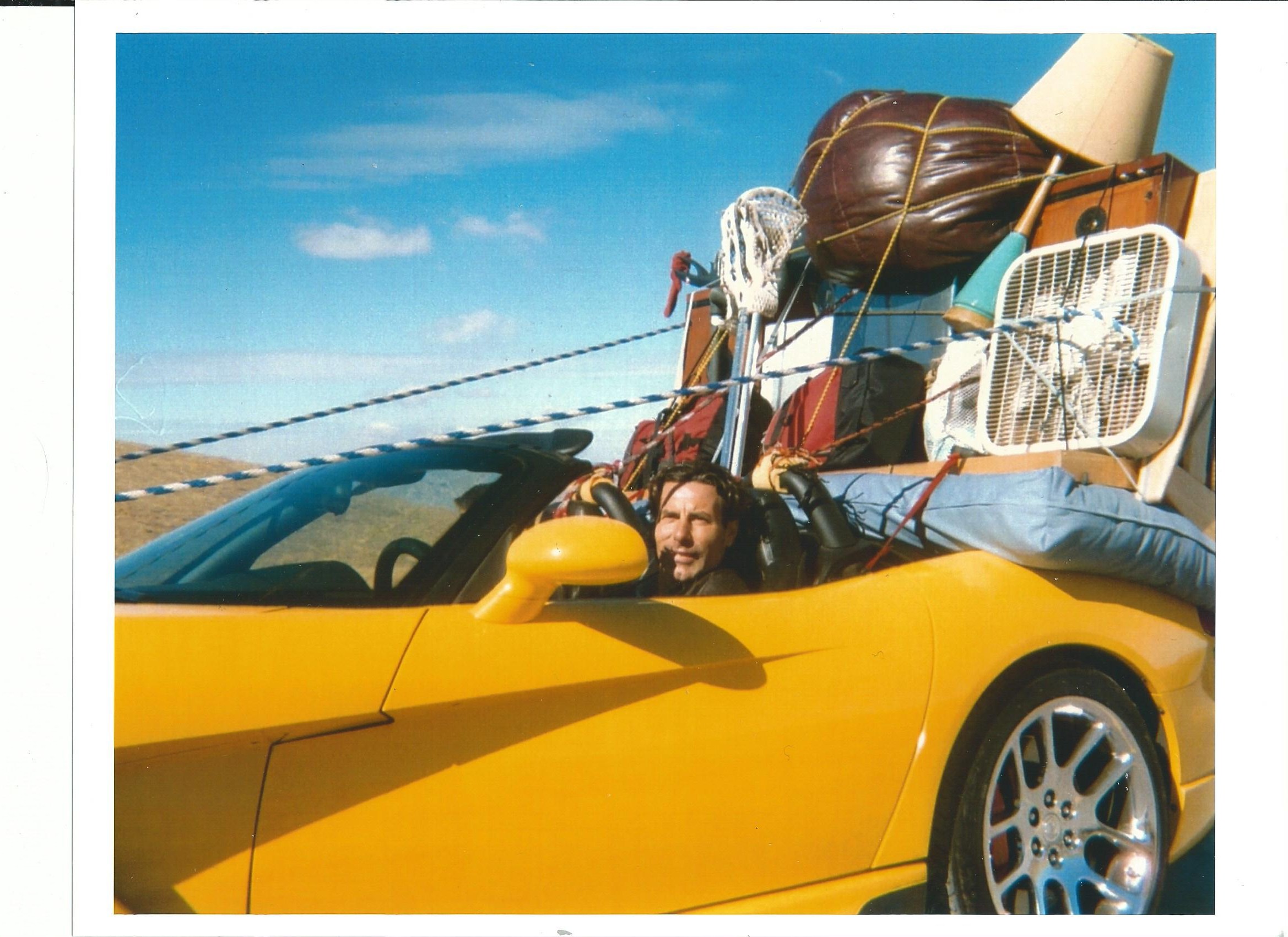 Pat getting set to film a clip from his Dodge Viper Commercial