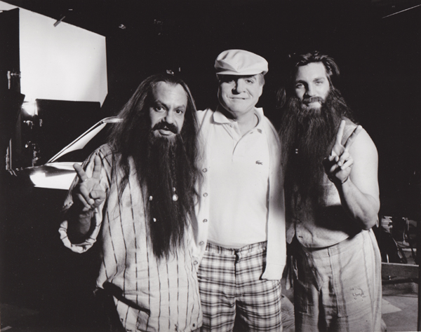 Flanked by Cheech Marin (Jesus Montea) and Eric Roberts (Fred Wook), Glenn Taranto plays his idol BOB HOPE in a deleted scene from RUDE AWAKENING