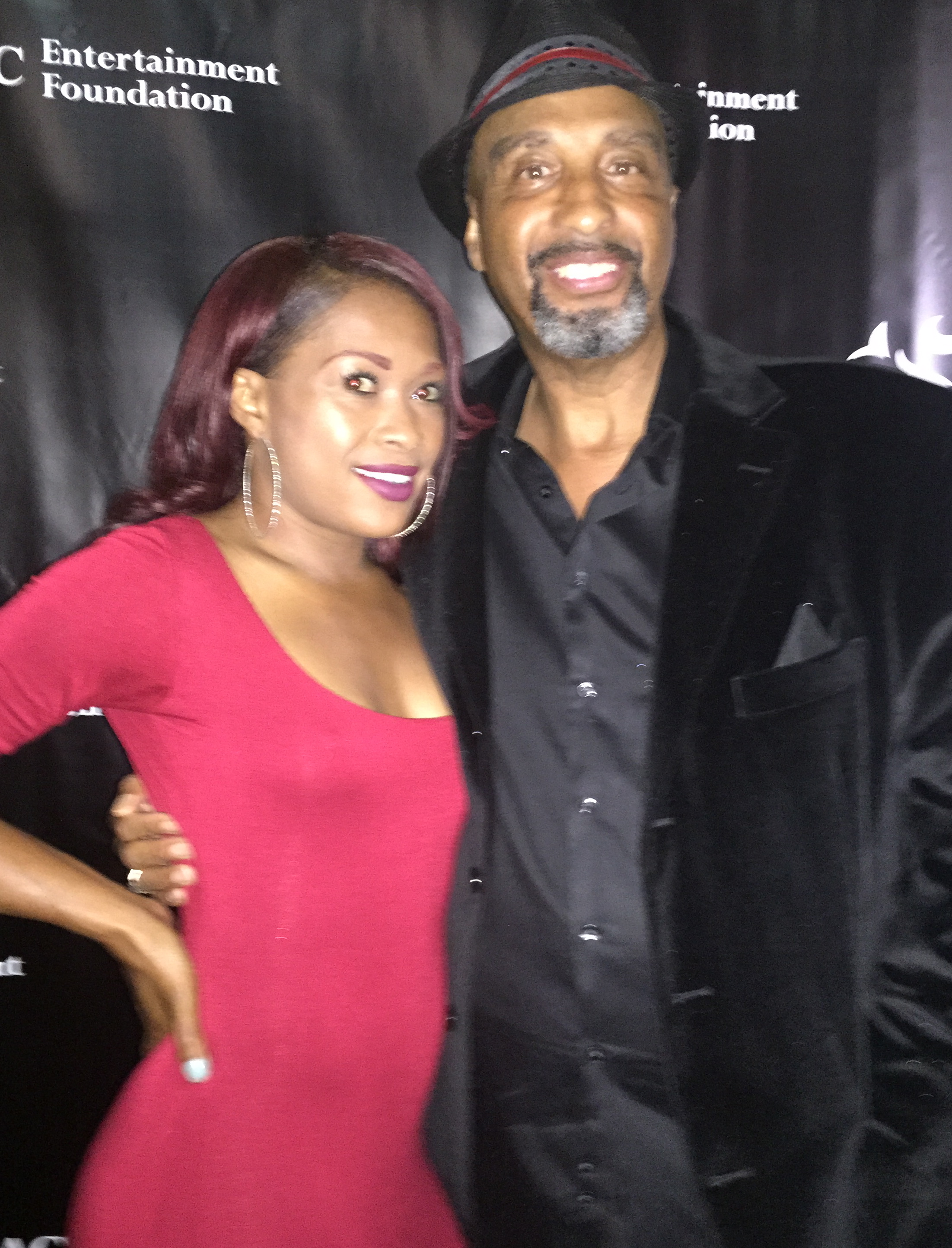 American Actor B.T. Taylor with American Comedian Roz Washington from Apollo Nights LA Radio. At the premiere for TV ones YoYos Unsung