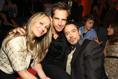 Robert Downey Jr., Ben Stiller and Christine Taylor at event of Gelezinis zmogus (2008)