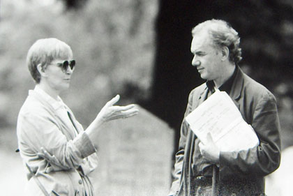 With Joanne Woodward on location for 'Foreign Affairs'