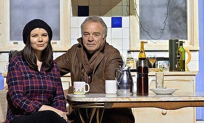 Sean Taylor and Catherine Cullen on the set of Skylight