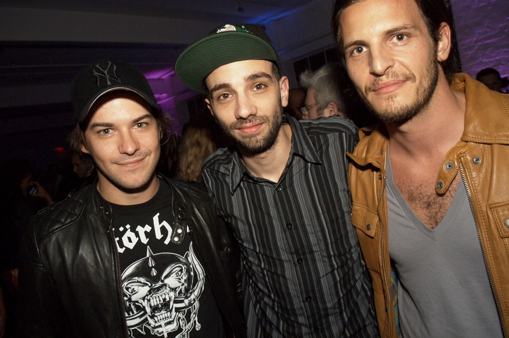 Marc Andre Grondin, Jay Baruchel, and George Tchortov at Goon Premiere