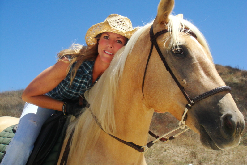 Shanna riding her horse, Shiner.