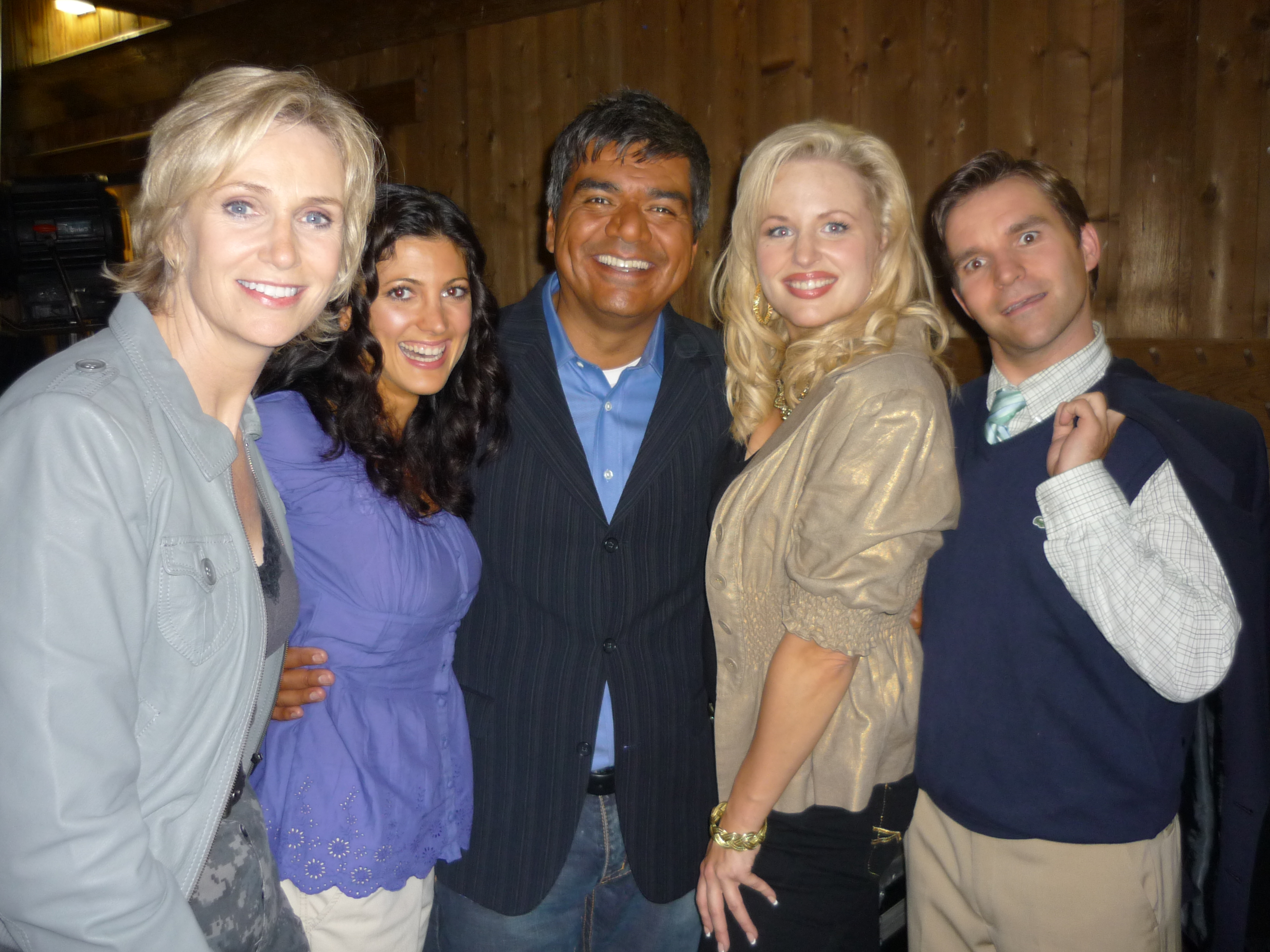 George Lopez, Jane Lynch, April Telek and Geoff Gustafson in Mr. Troop Mom (2009)