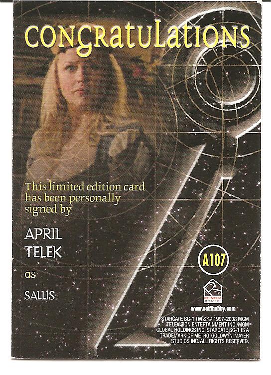 April Telek in Stargate SG-1 (1997)