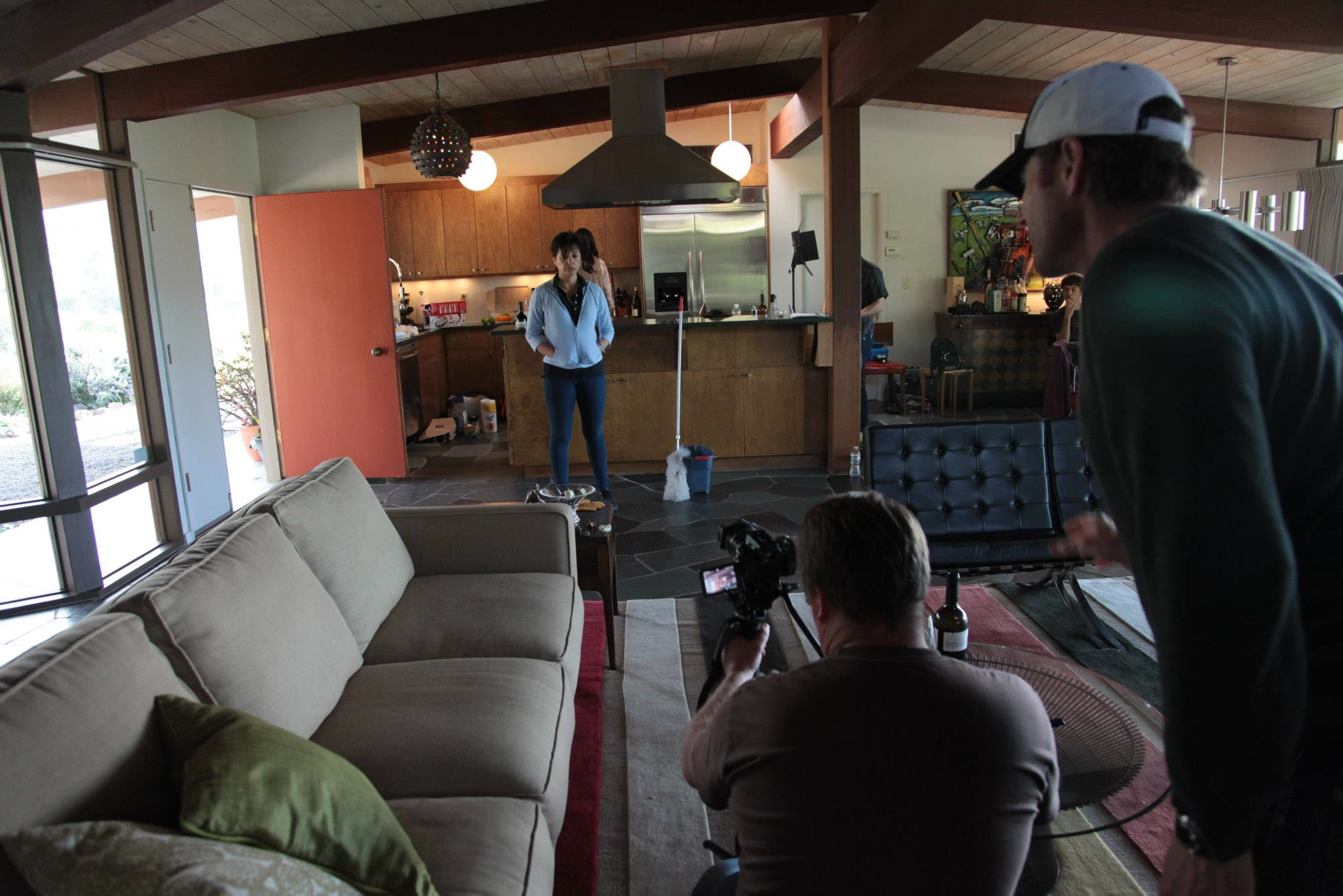 On set of Chocolates as Rosa with Aron Campisano directing