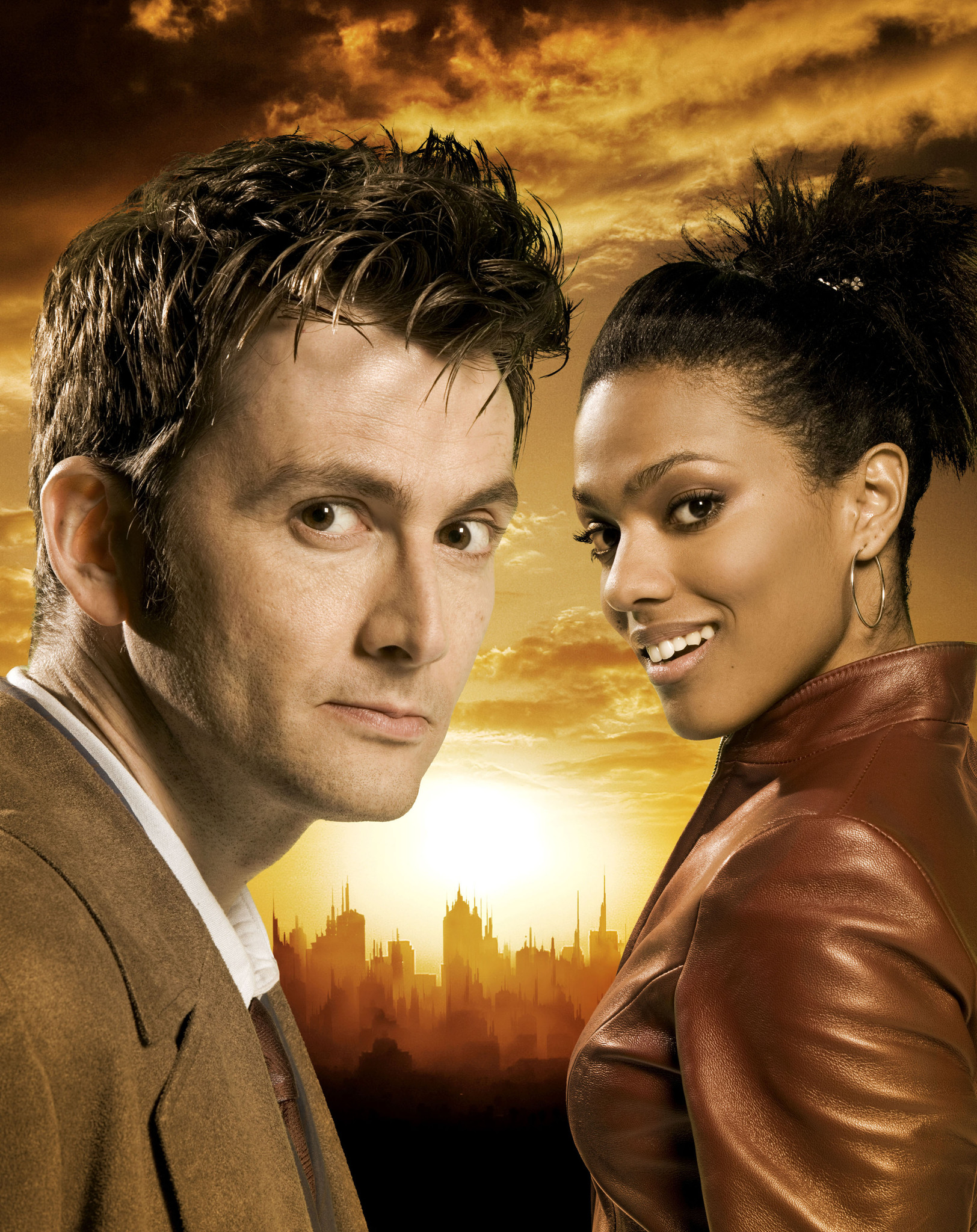 David Tennant and Freema Agyeman in Doctor Who (2005)