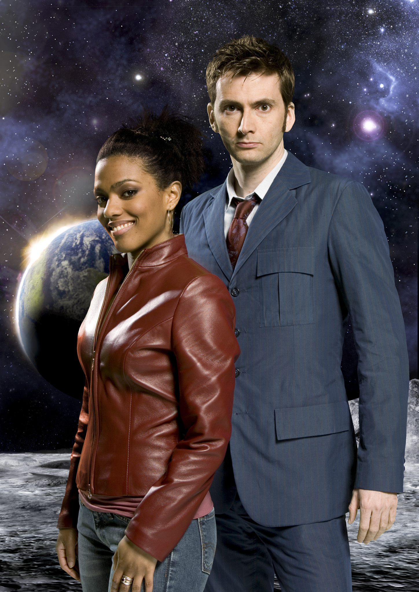 David Tennant and Freema Agyeman in Doctor Who (2005)