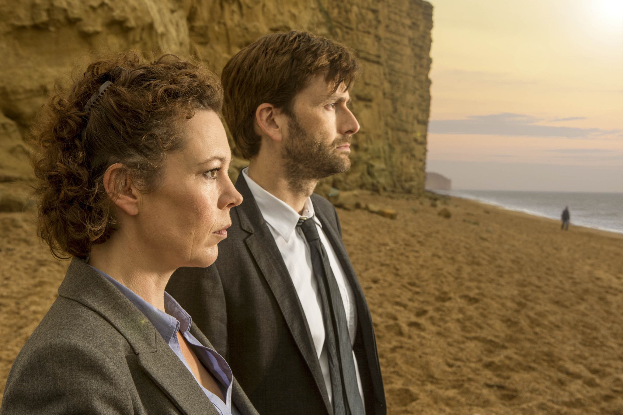 Still of David Tennant and Olivia Colman in Broadchurch (2013)