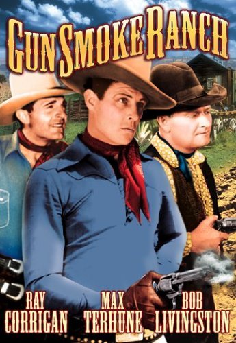 Ray Corrigan, Robert Livingston and Max Terhune in Gunsmoke Ranch (1937)