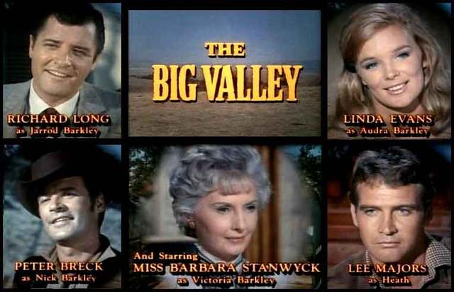 (1965-69) The Big Valley Principal Actors (clockwise): Linda Evans, Lee Majors, Barbara Stanwyck, Peter Breck and Richard Long